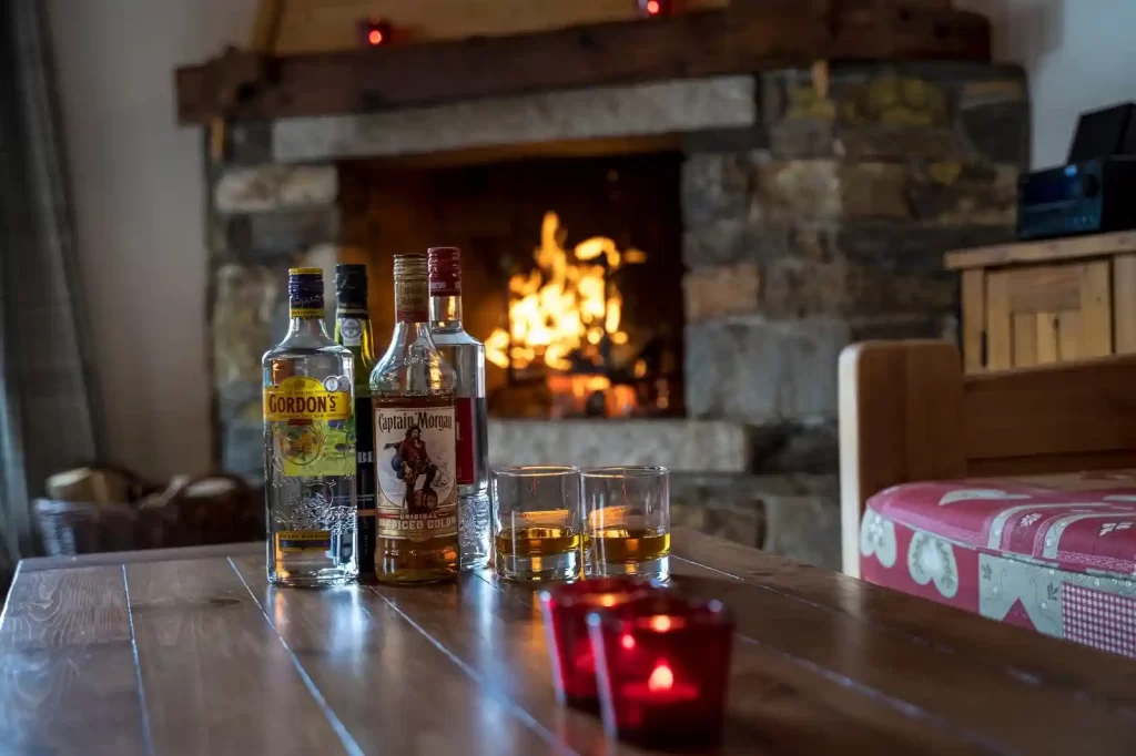 Fine wine selection at luxury Meribel ski chalet